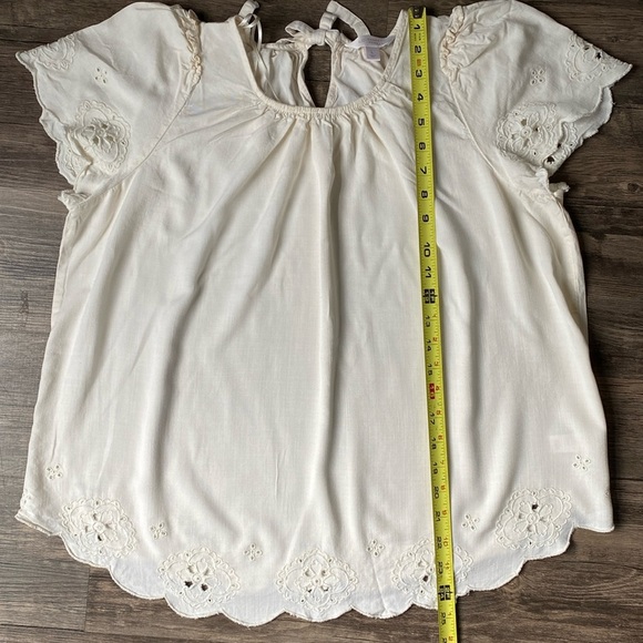 LC Lauren Conrad Women’s Cream Scoopneck Blouse Size L - Picture 3 of 8